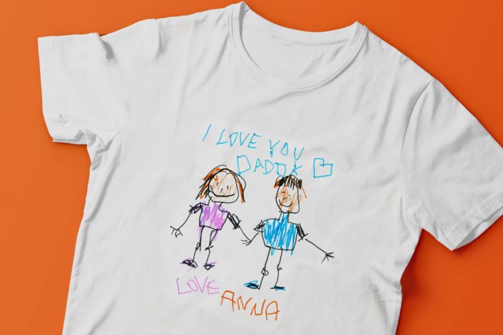 turn a drawing into a shirt for Father's Day!