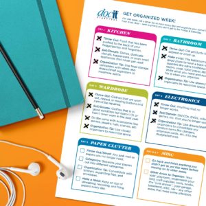 get organized week checklist, planner, weekly planner, planning, schedule, daily checklist