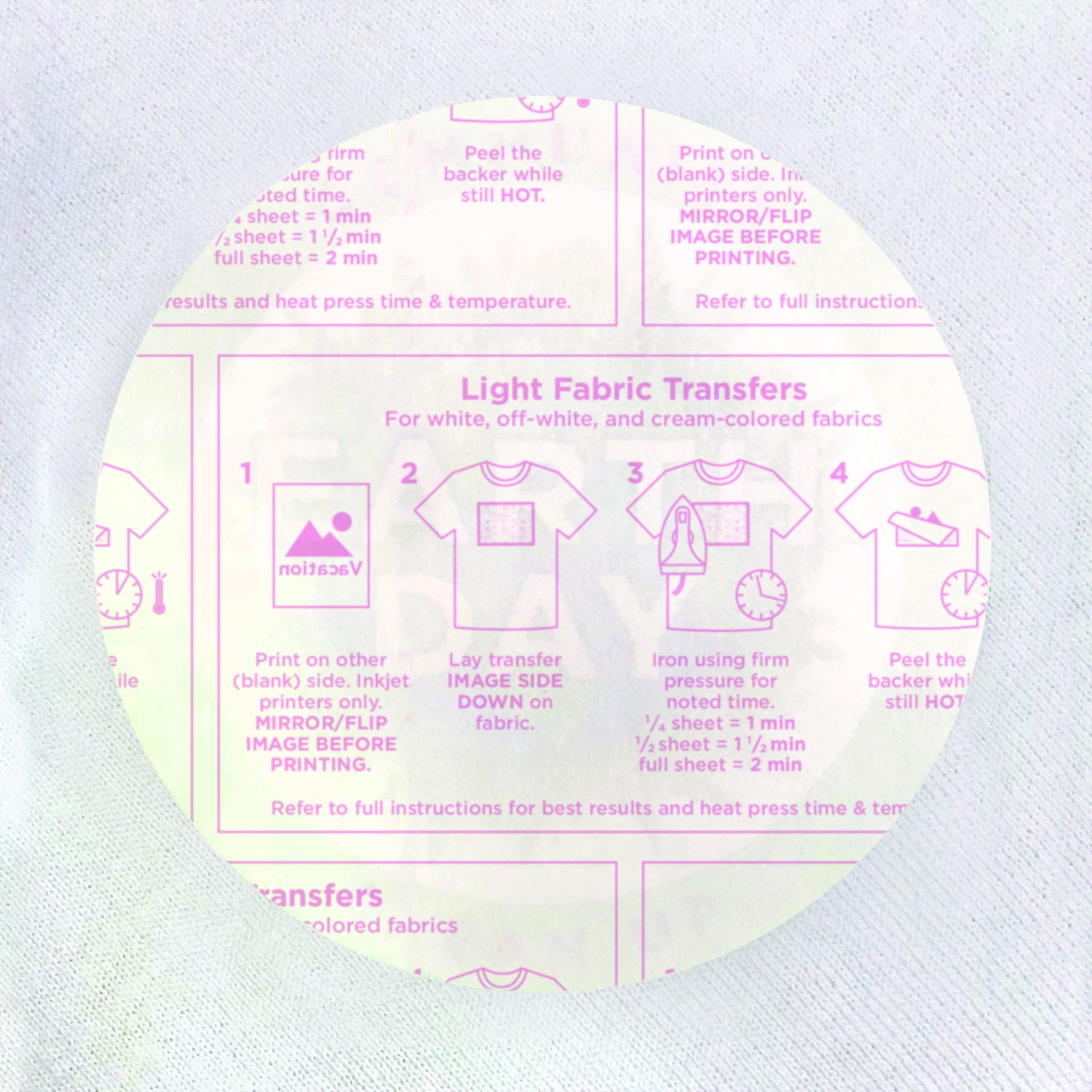light fabric transfer