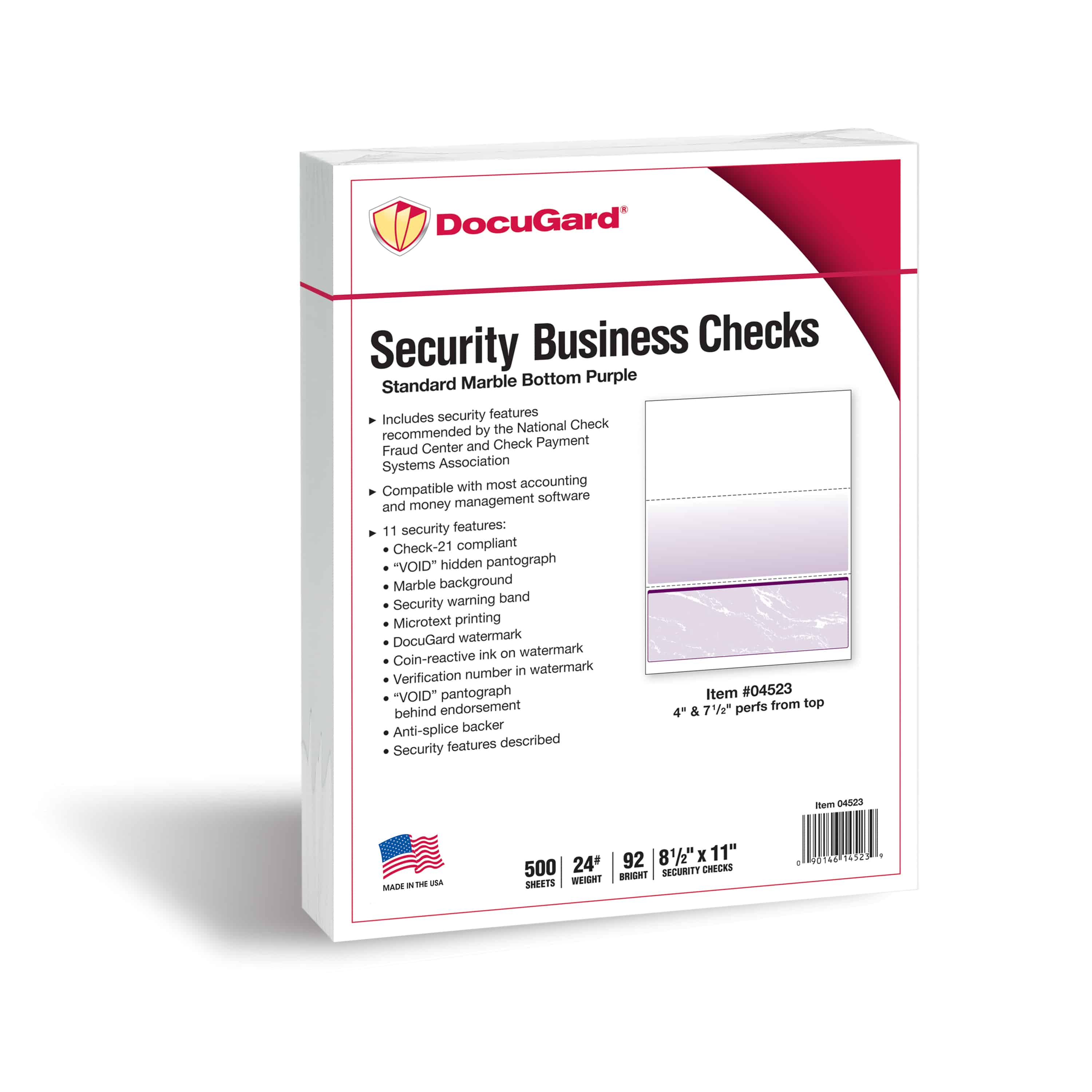 DocuGard, security paper, tamper resistant, fraud protection, business checks, check fraud center, security features