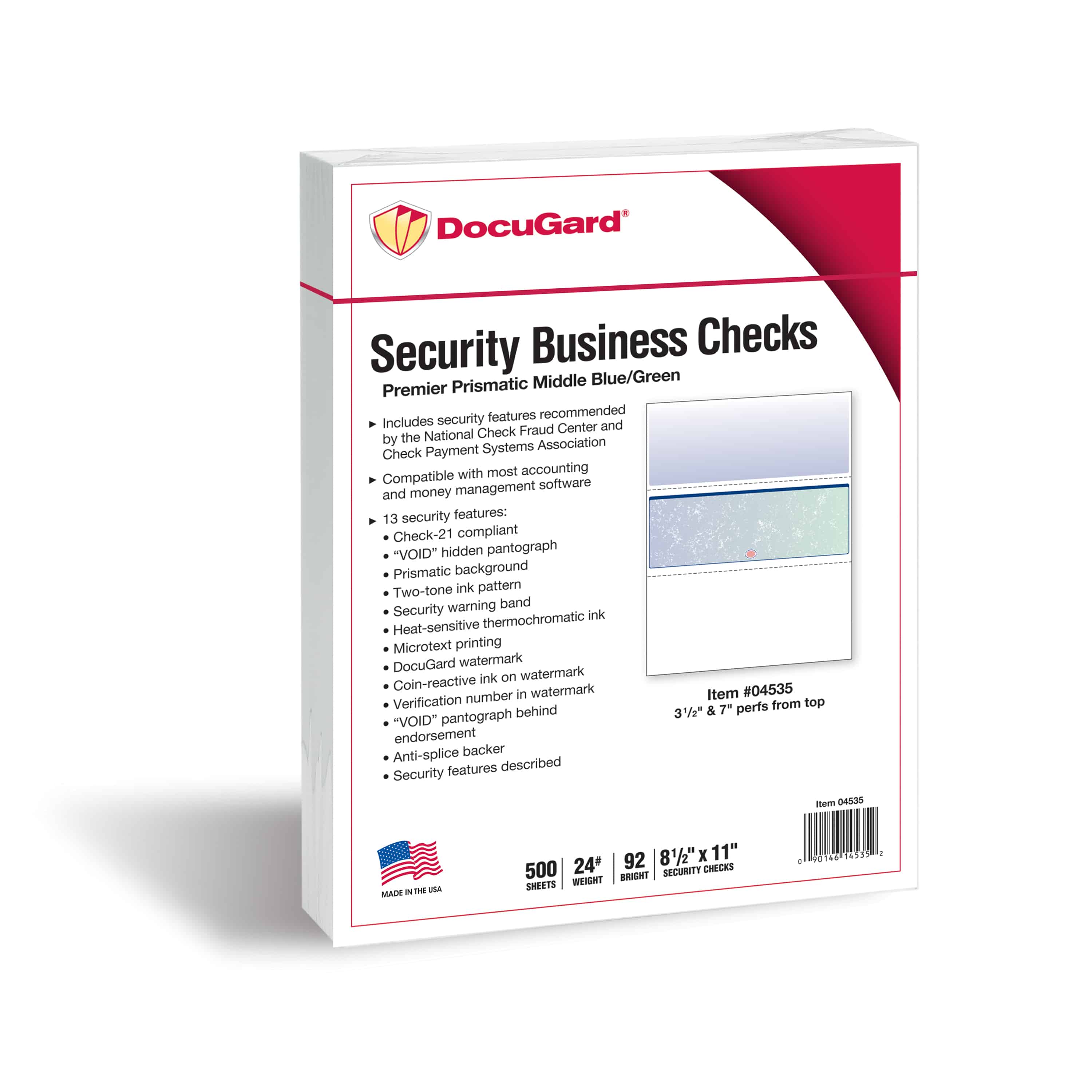 DocuGard, security paper, tamper resistant, fraud protection, business checks, check fraud center, security features