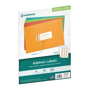 adhesive labels, address labels, mailing labels, label sheets, packaging labels, package labels, PrintWorks Address Labels, PrintWorks White Matte Address Labels