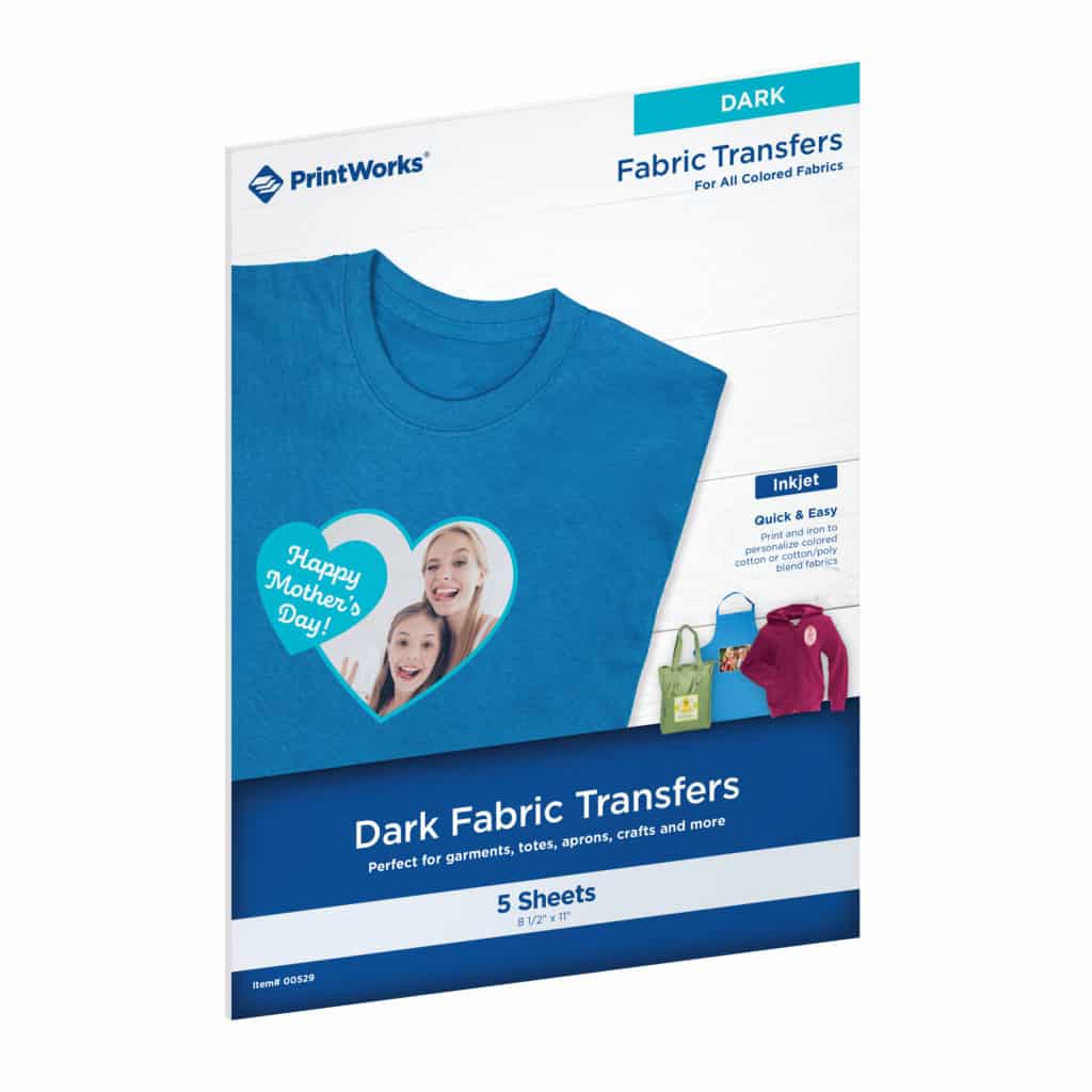 PrintWorks 537 Stoff-Transfer-Set – 10 Blätter (5 Für Helle, 5 Für Dunkle Stoffe), 21,6 X 27,9 Cm