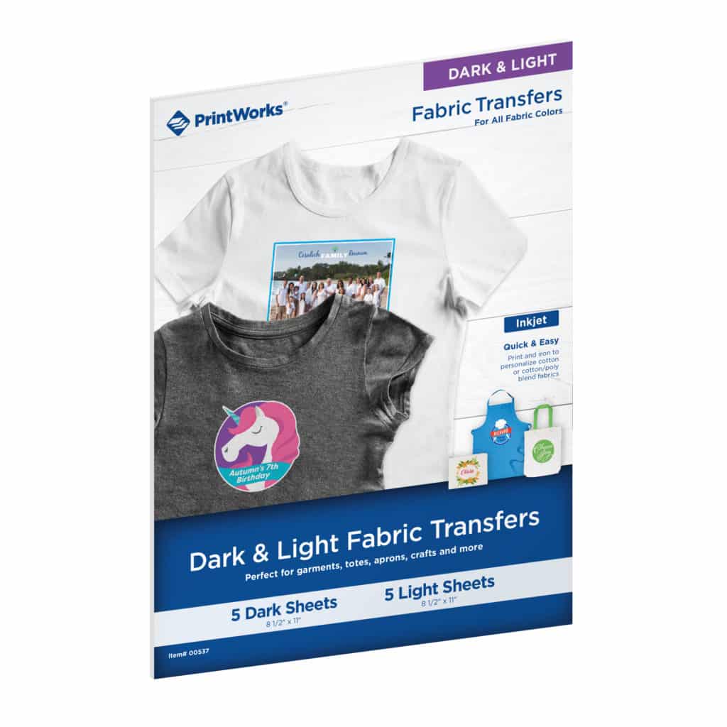 PrintWorks Fabric Transfers for Light & Dark Fabrics | Paris Corporation