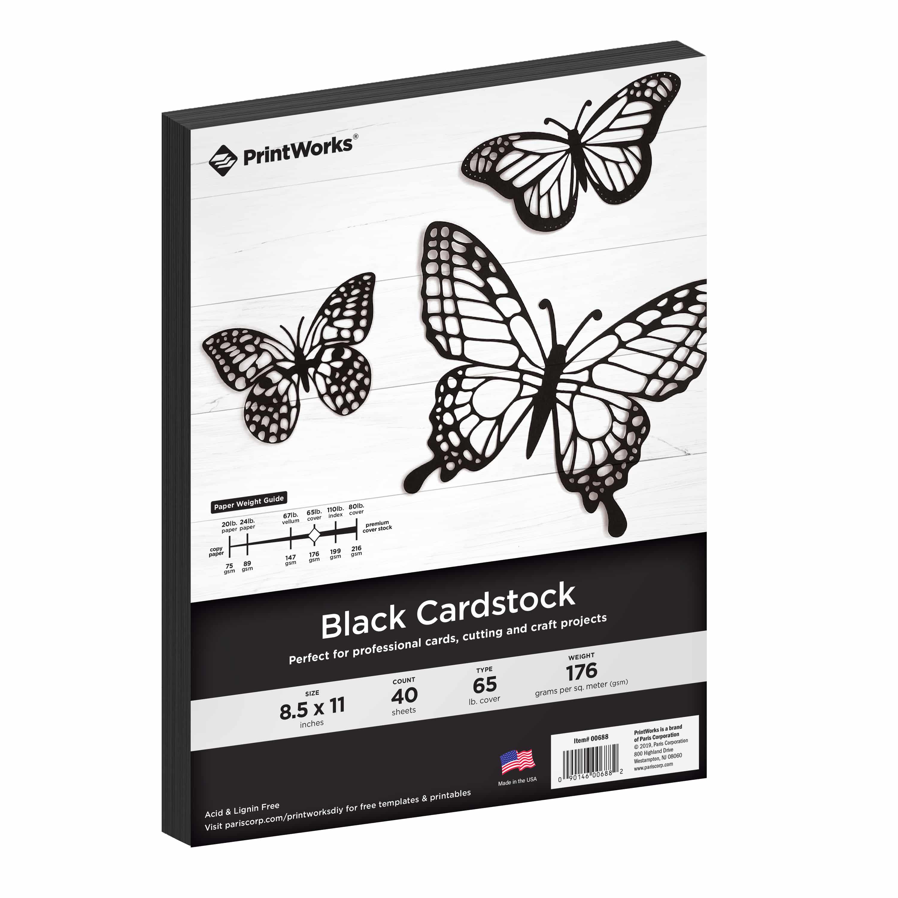Black Cardstock, cardstock, black card stock, premium cardstock, heavyweight cardstock, black paper, paper crafts, black 65 lb. Cover