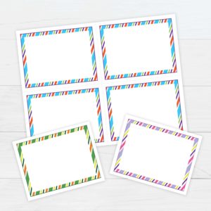 stripes bordered flashcards