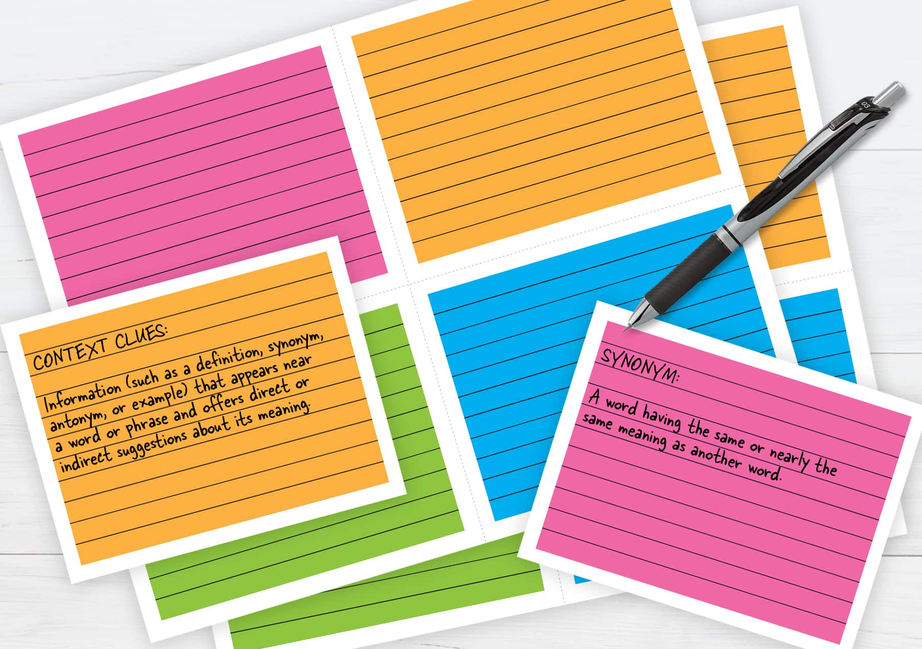 PrintWorks - Templates for Index Cards, Flash Cards, Postcards and With Cue Card Template