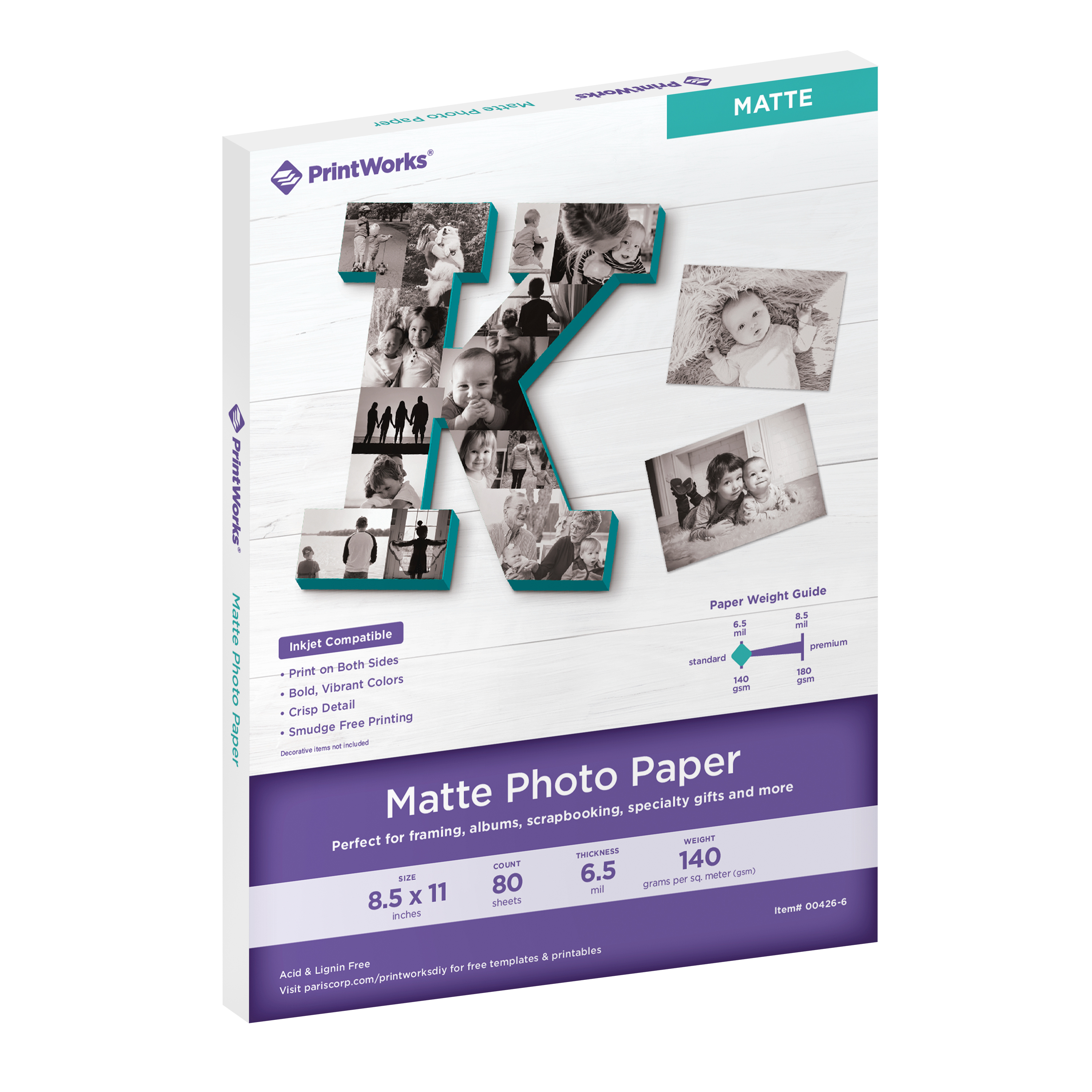 Matte 8.5 x 11 Photo Paper by PrintWorks