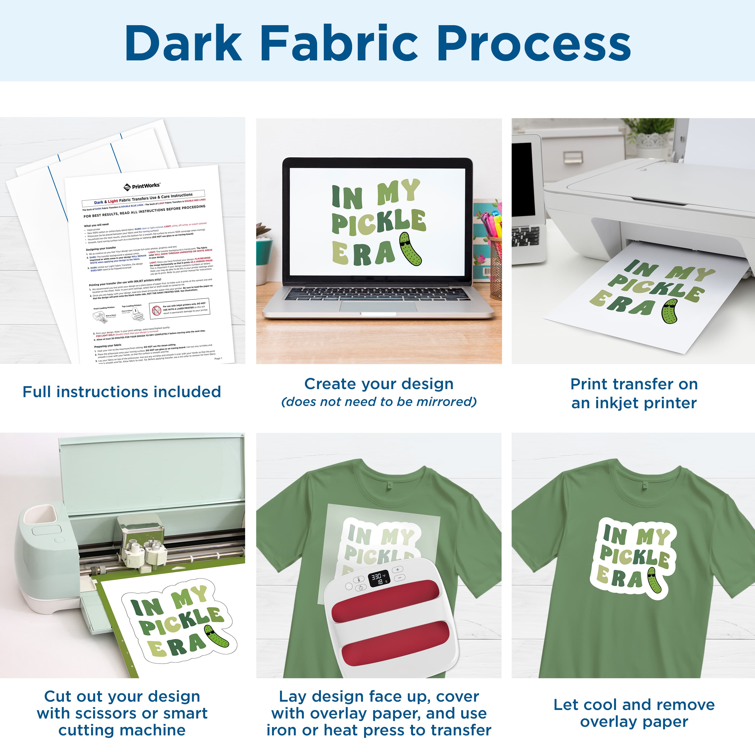 PrintWorks Dark & Light Fabric Transfers - Image 2