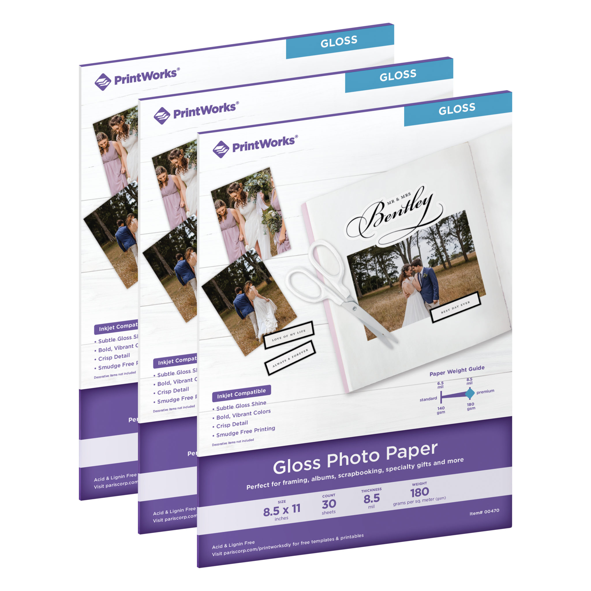 Gloss 8.5" x 11" Photo Paper by PrintWorks Paris Corporation