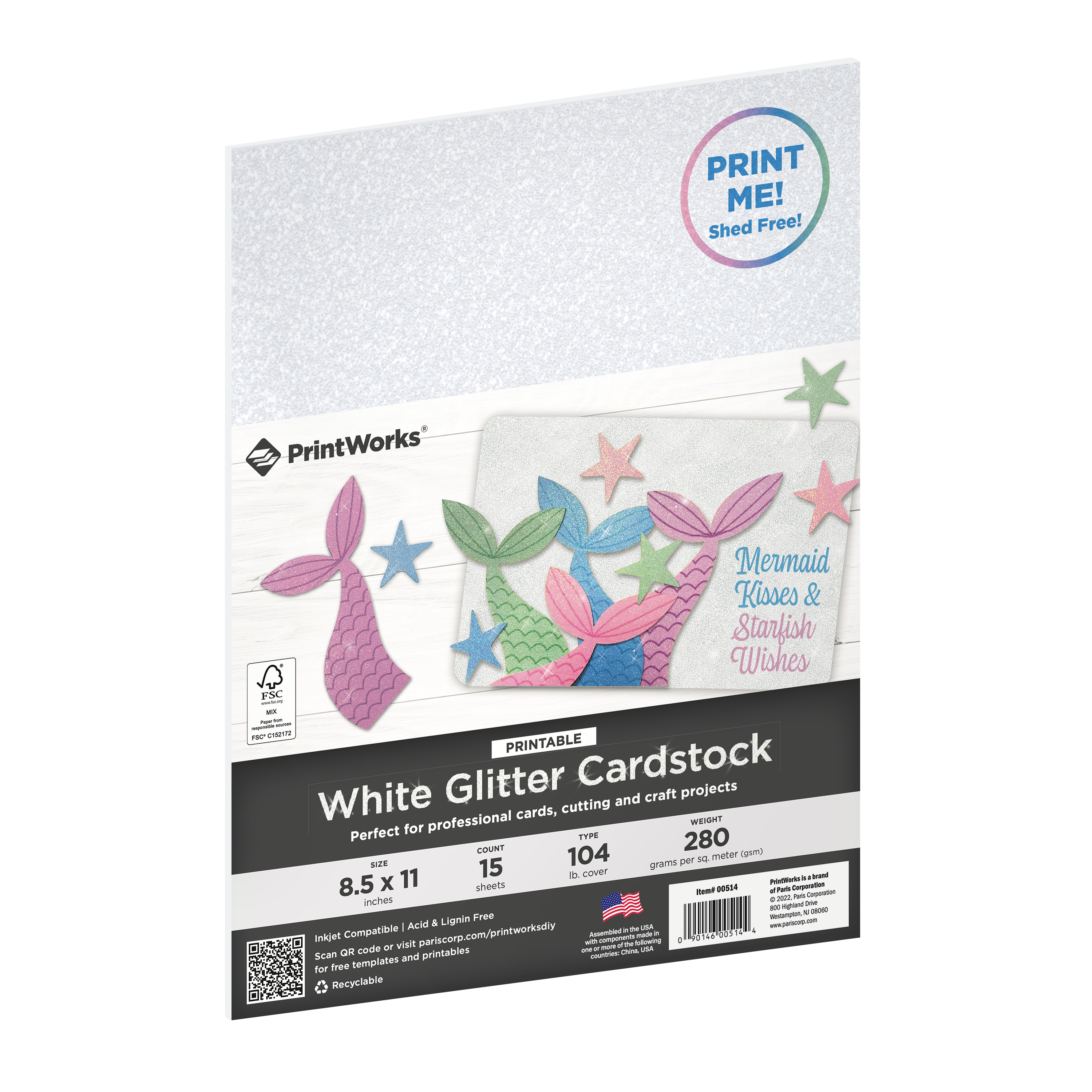 White Glitter Textured Paper for Printing (Paper)