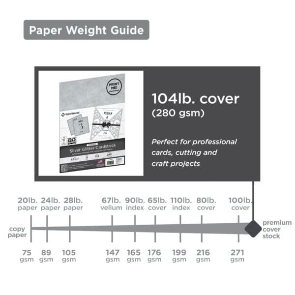 Silver Glitter Cardstock paper weight guide