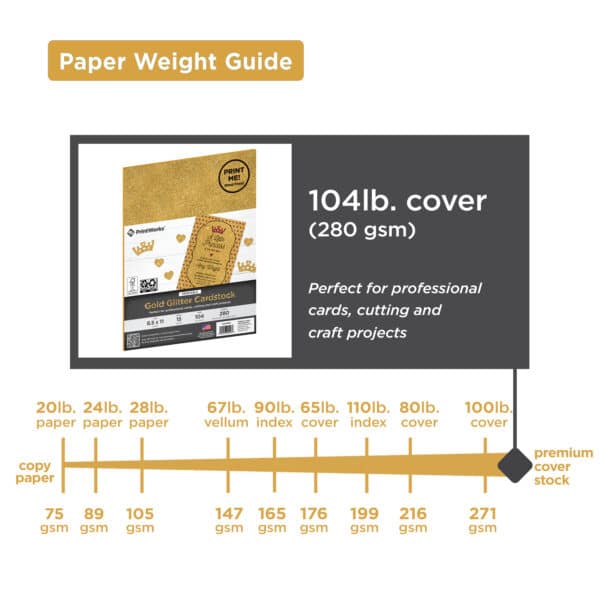 Gold Glitter Cardstock paper weight guide