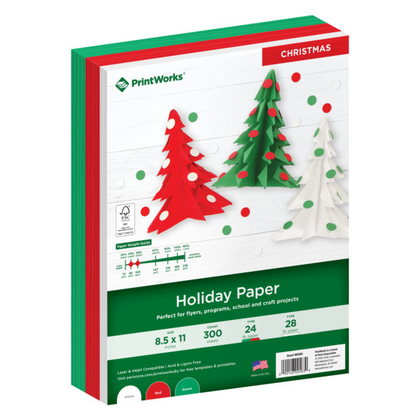 Holiday paper, Christmas paper, Christmas crafting, holiday crafts, cardstock, card stock, Green paper, White paper, red paper