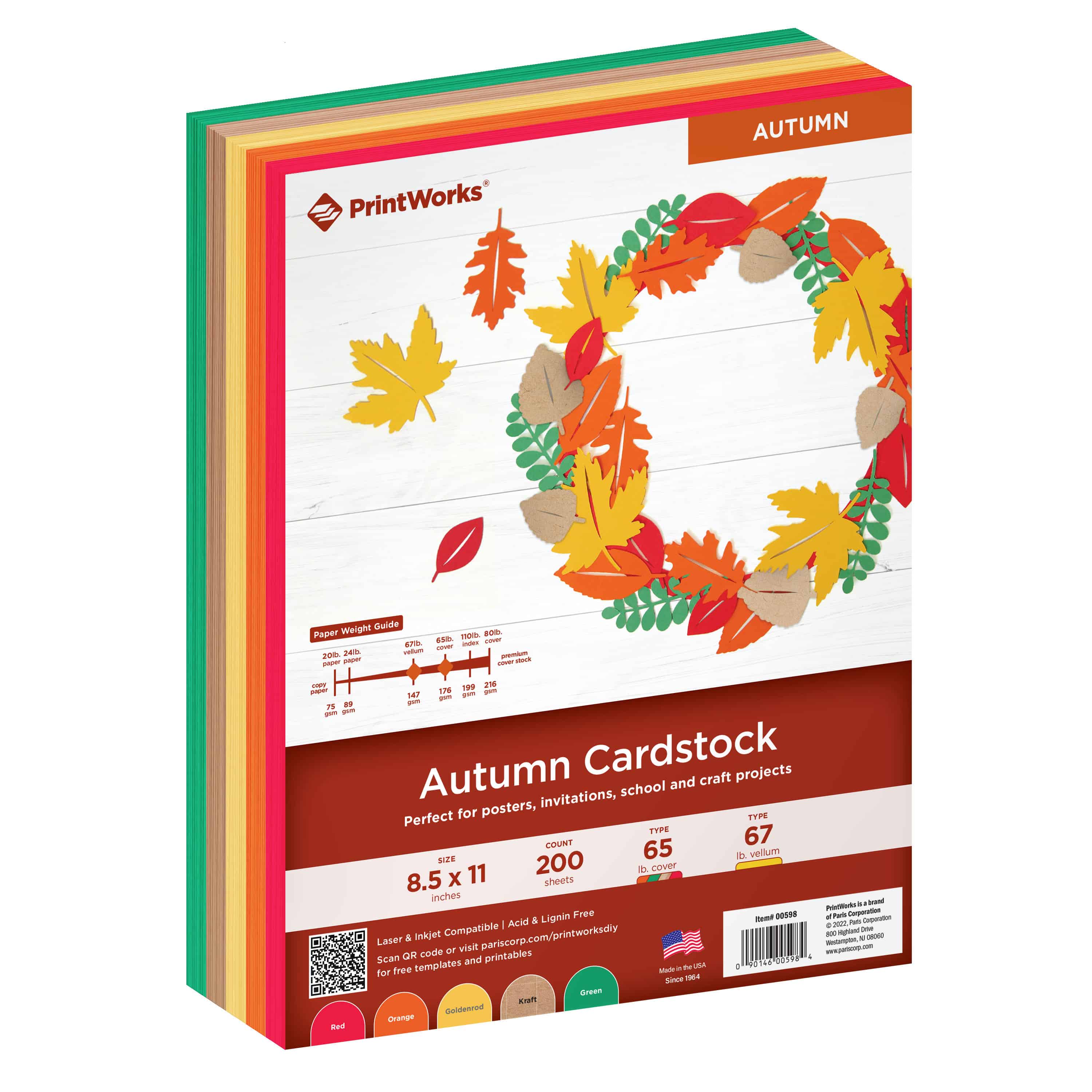 PrintWorks Autumn Colored Cardstock