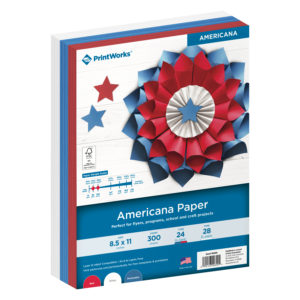 4th of July crafts, holiday crafts, red paper, blue paper, white paper, shop paper, buy paper, PrintWorks product, PrintWorks paper