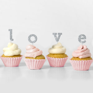 "love" cupcake topper