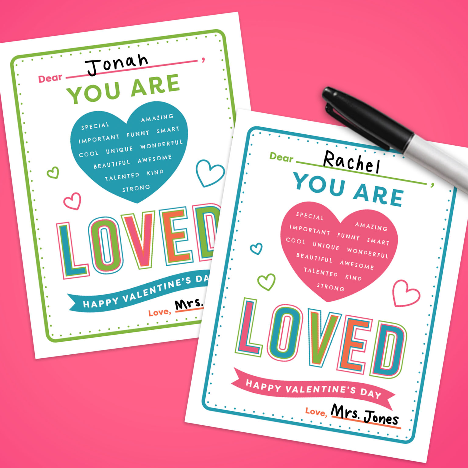 “you Are Loved” Valentine's Postcards - Free Printable Download