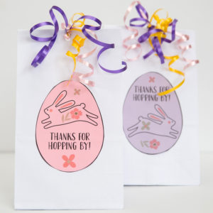 thanks for hopping by easter favor bags