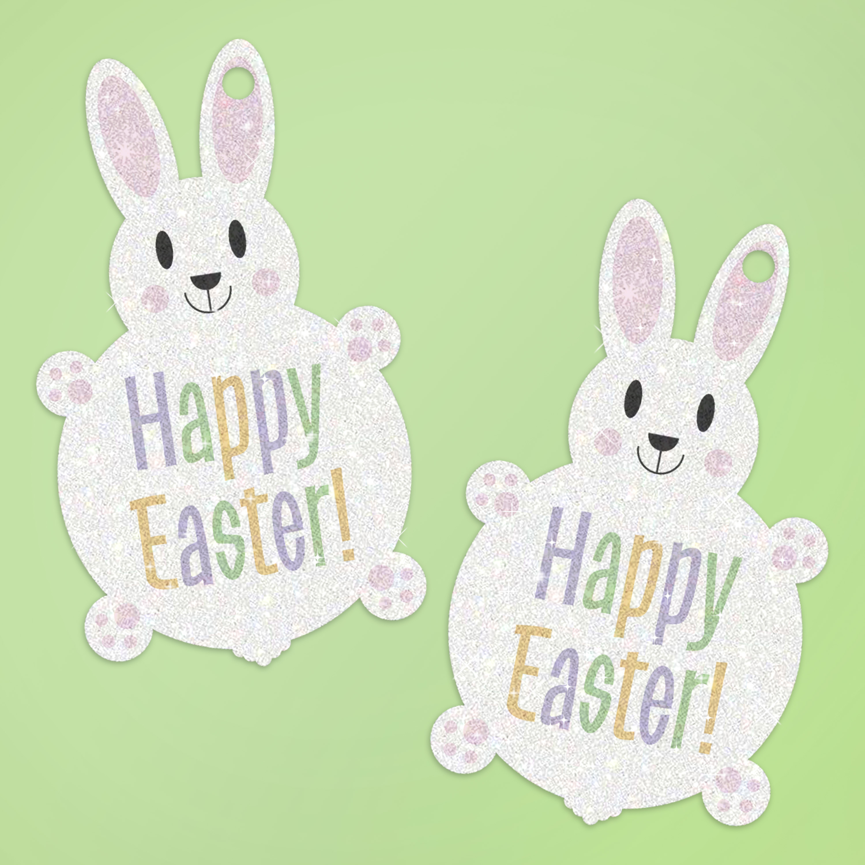 Glitter Easter Bunny Tag – Free Printable Download