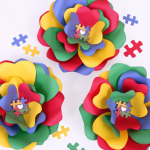 Autism Awareness, paper flowers