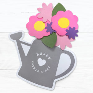 watering can bouquet mothers day card