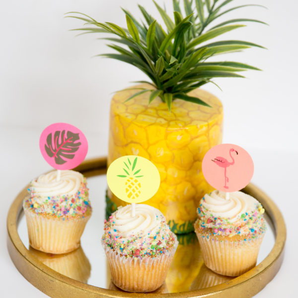 PrintWorks Tropical cupcake toppers party favors