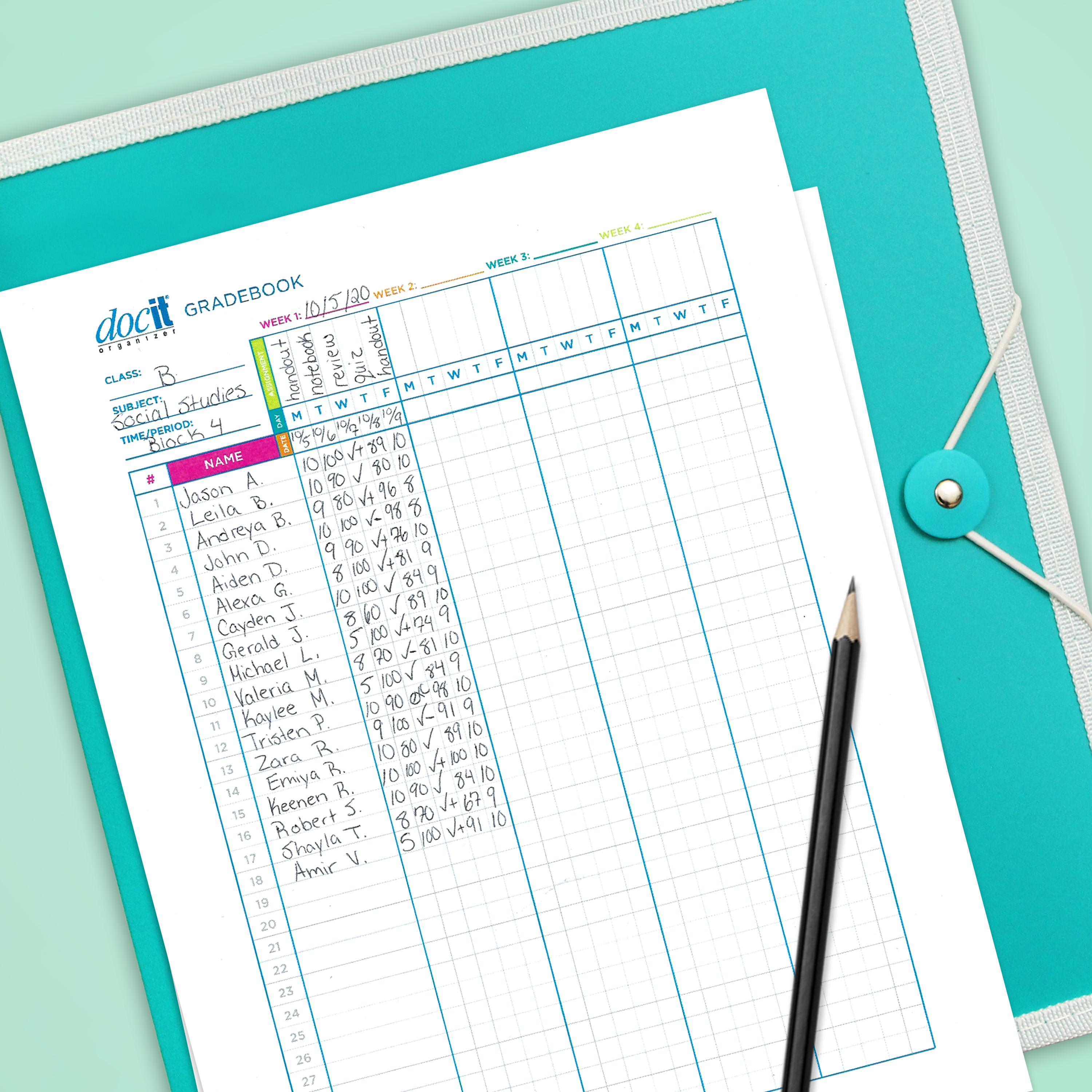 Gradebook For Teachers Free Printable Download