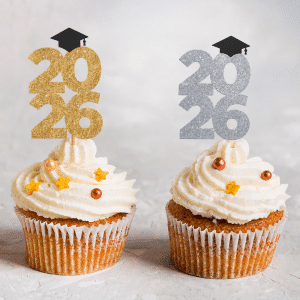 Glitter Graduation Cupcake Toppers - Free SVG Download
