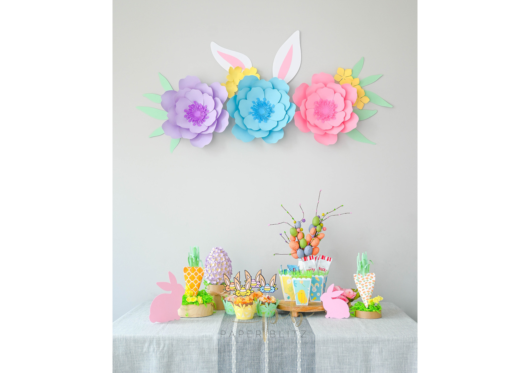 easter decorations on a table