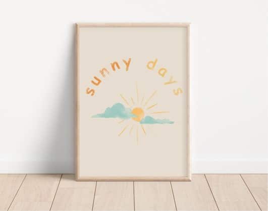 "Sunny Days" Framed Colorful Wall Print