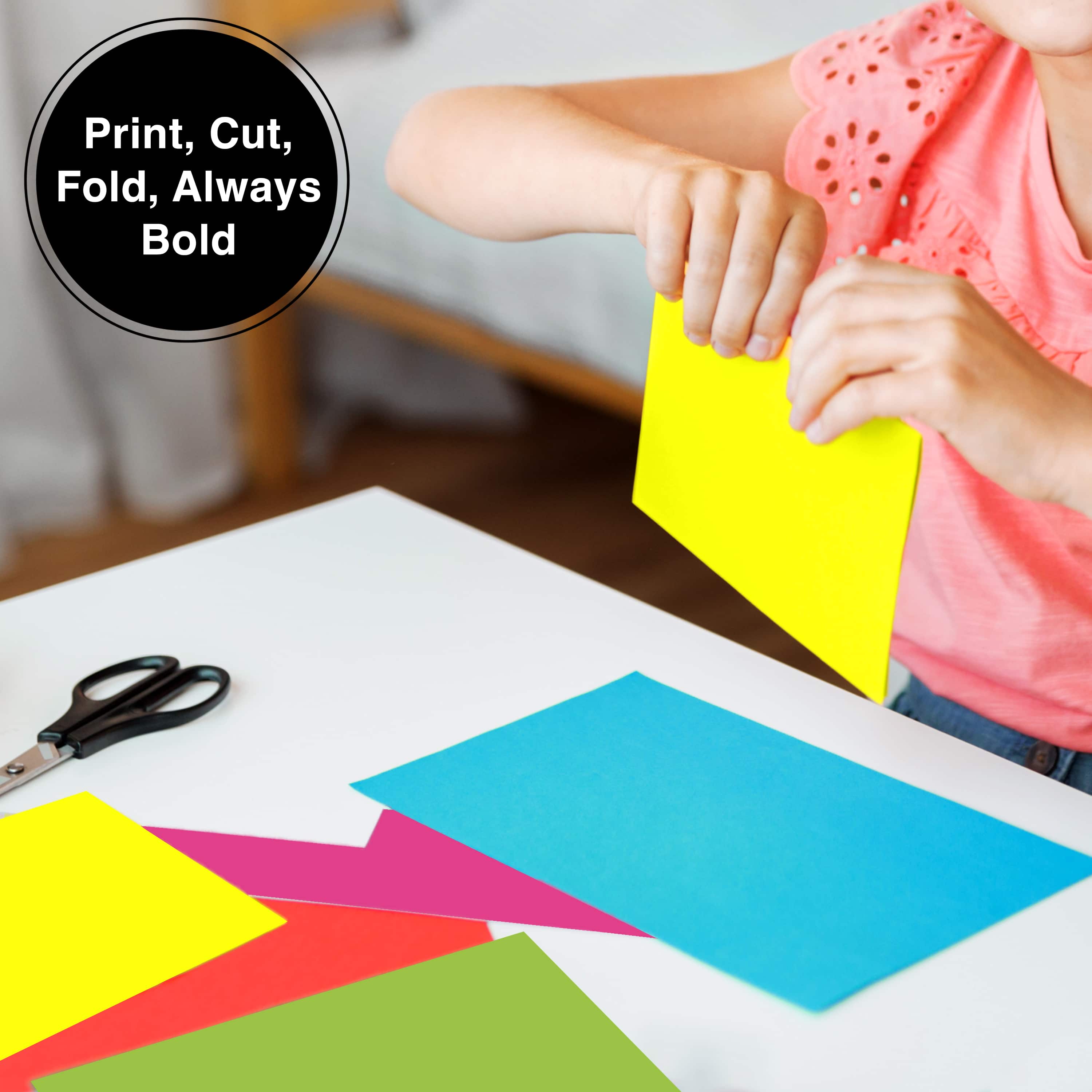 Colored paper lifestyle print cut fold bold