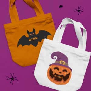 Halloween Fabric Transfer Pumpkin & Bat