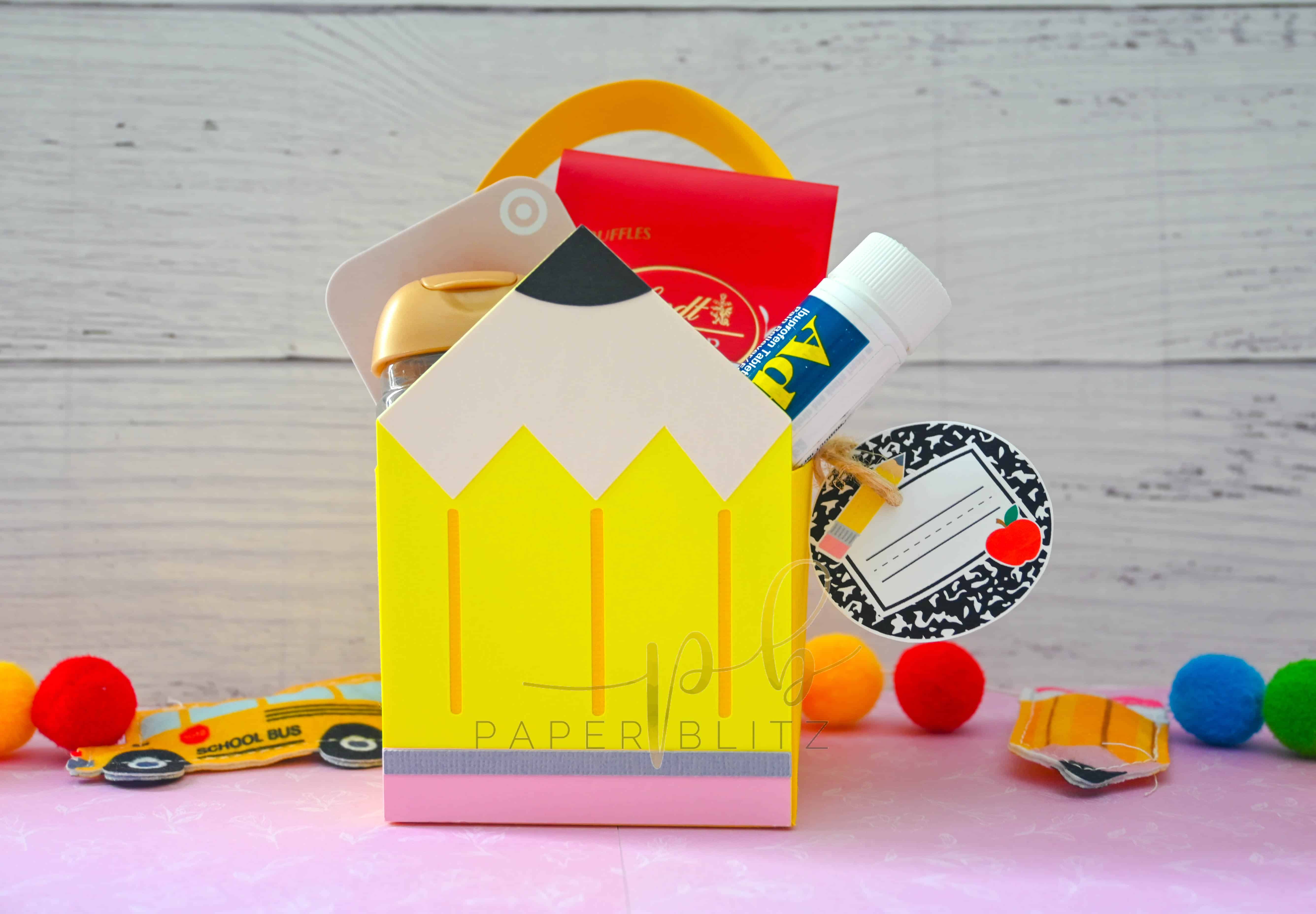 Pencil theme gift box Back to school crafts pencil themed gift box